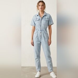 Free People We The Free See You In The Morning Denim Jumpsuit Size XS